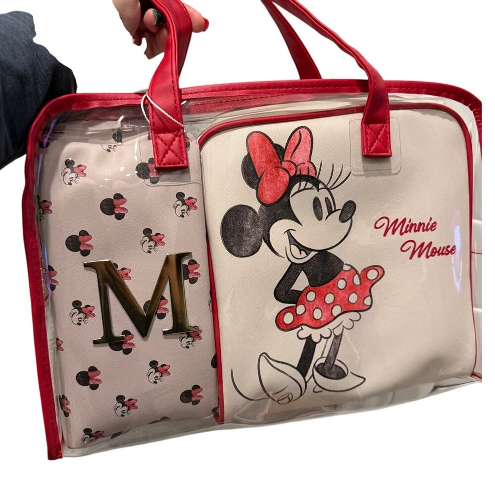 Primark Minnie Mouse Red & White 3 Piece Set Travel Cosmetic Bag NEW
